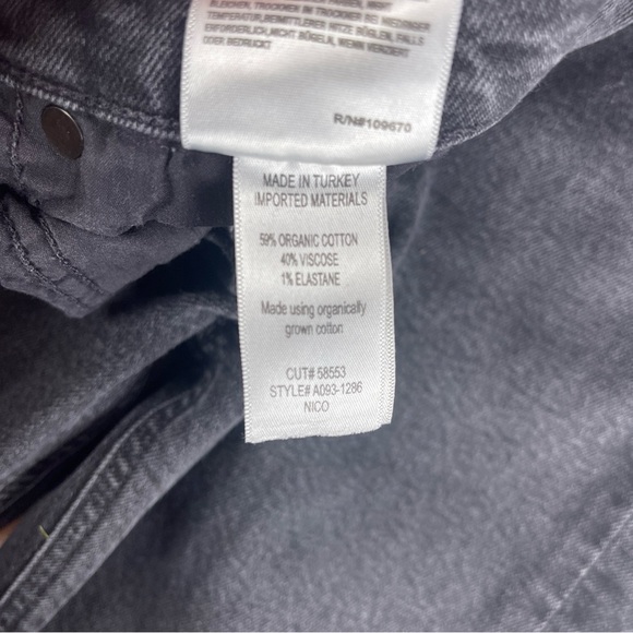 Agolde Jeans Womens 26 (26x27) Black Fly Button High Rise Skinny Leg Denim - Picture 7 of 11